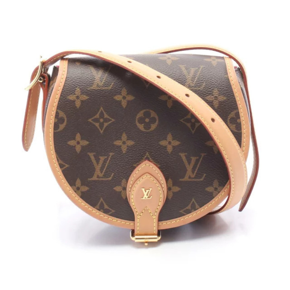 Louis Vuitton Tambourin Shoulder Bag Canvas Leather Monogram Brown